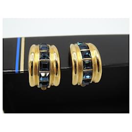 Yves Saint Laurent-YVES SAINT LAURENT vintage clip earrings-Blue,Golden
