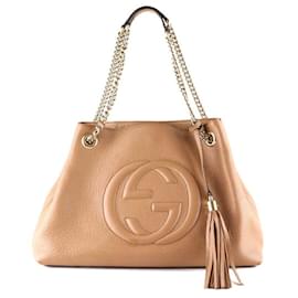 Gucci-GUCCI  Handbags T.  leather-Brown