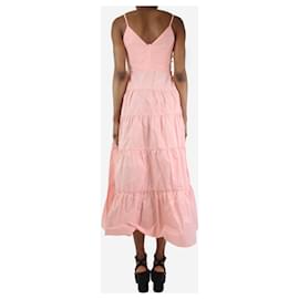 Maje-Pink sleeveless tiered midi dress - size UK 8-Pink