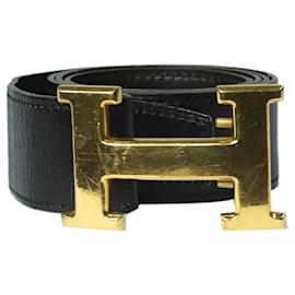 Hermès-Boucle de ceinture H noire-Noir