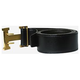 Hermès-Hebilla de cinturón H negra-Negro