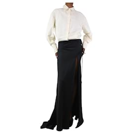 Attico-Vestido largo camisero color crema con botones - talla UK 6-Crudo