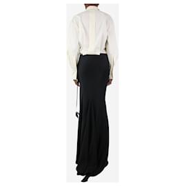 Attico-Vestido largo camisero color crema con botones - talla UK 6-Crudo