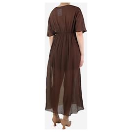 Masscob-Brown and yellow two-tone dress - size M/l-Brown