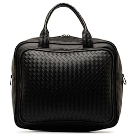 Bottega Veneta-Bottega Veneta Black Intrecciato Handbag-Black