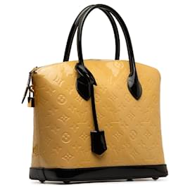 Louis Vuitton-Louis Vuitton Marrón Vernis Lockit PM-Castaño,Beige