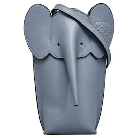 Loewe-Loewe Blue Elephant Pocket Crossbody Bag-Blue