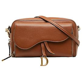 Dior-Dior Brown Double Saddle Pouch-Brown