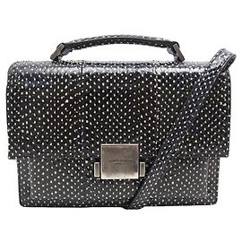 BOLSA SAINT LAURENT BELLECASSE M 482051 BOLSA TRANSVERSAL DE COURO PYTHON Preto