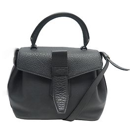 NEW LANCEL CHARLIE MM A HANDBAG08370 BLACK LEATHER HAND BAG Black