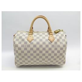 Louis Vuitton-Louis Vuitton schnelle Handtasche 30 AZURE CHECKER N41373 BANDOULIERE HANDTASCHE-Weiß
