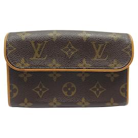 Louis Vuitton-BOLSO DE MANO LOUIS VUITTON FLORENTINE POCHETTE DE LONA MONOGRAMA M51855 bolsa-Castaño