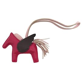 Hermès-NEW HERMES RODEO PEGASE PM HORSE PINK LEATHER BAG JEWEL NEW LEATHER CHARM-Pink