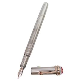 Montblanc-NEW MONTBLANC FOUNTAIN PEN 116554 HERITAGE RED AND BLACK SNAKE SOLITARY-Silvery