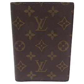 Louis Vuitton-PORTAFOGLIO VINTAGE LOUIS VUITTON PORTAFOGLIO PER PASSAPORTO MONOGRAMMA-Marrone