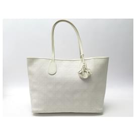 Christian Dior-BORSA A MANO CHRISTIAN DIOR PANAREA TOTE IN TELA CANNAGE BIANCA-Bianco