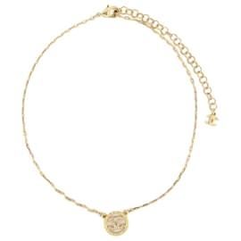 Chanel-NEW CHANEL CC LOGO & STRASS NECKLACE 37-46 CM IN GOLDEN METAL GOLD NECKLACE-Golden