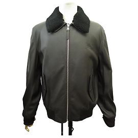 NEW LOUIS VUITTON COAT DEER LEATHER AVIATOR JACKET 54 L NEW COAT JACKET Brown