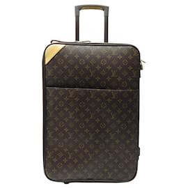 Louis Vuitton-LOUIS VUITTON PEGASE SUITCASE 55 M41266 MONOGRAM CANVAS TROLLEY SUITCASE BAG-Brown