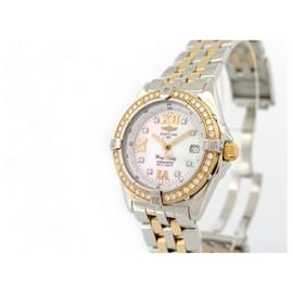 Breitling-NEW BREITLING D WATCH67350 WINGS LADY D67350 31MM GOLD 18K DIAMONDS WATCH-Other