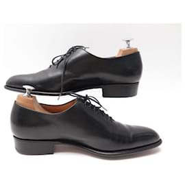 JM Weston-JM WESTON RICHELIEU CYCLING FLORA SHOES 402 7D 41 BLACK LEATHER SHOES-Black