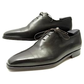 Berluti-ZAPATOS BERLUTI ALESSANDRO ONE CUT DEMESURE 7.5 41.5 Zapatos de cuero negro-Negro