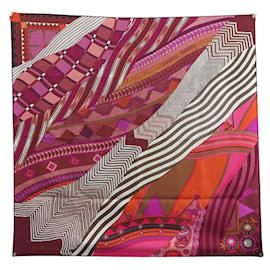 Hermès-NEW HERMES SCARF INDIAN COUPON SQUARE 90 IN MULTICOLOR SILK SCARF SILK-Multiple colors
