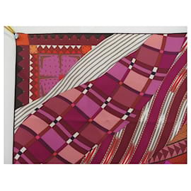 Hermès-NEW HERMES SCARF INDIAN COUPON SQUARE 90 IN MULTICOLOR SILK SCARF SILK-Multiple colors