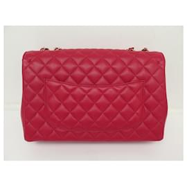 Chanel-NEW CHANEL TIMELESS JUMBO LARGE CLASSIC LEATHER QUILTED BAG HANDBAG-Fuschia