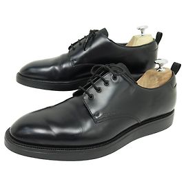 SCARPA DERBY PRADA IN PELLE SPAZZOLATA NERA 8.5 42.5 Scarpe in pelle nera Nero