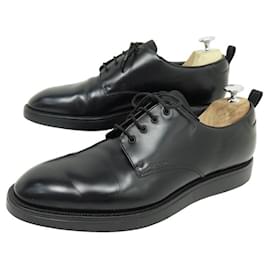 Prada-ZAPATOS DERBY PRADA DE PIEL CEPILLADA NEGRA 8.5 42.5 Zapatos de cuero negro-Negro