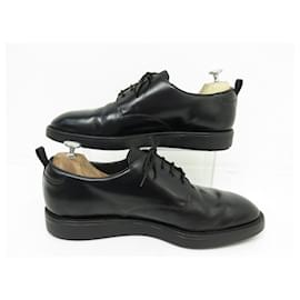 Prada-ZAPATOS DERBY PRADA DE PIEL CEPILLADA NEGRA 8.5 42.5 Zapatos de cuero negro-Negro