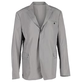 Prada-Prada Single-Breasted Jacket in Grey Cotton-Brown