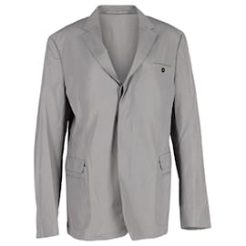 Prada-Prada Single-Breasted Jacket in Grey Cotton-Grey