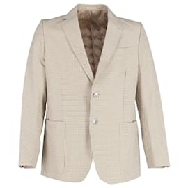 Gucci-Gucci Check Sports Jacket in Yellow Cupro-Yellow