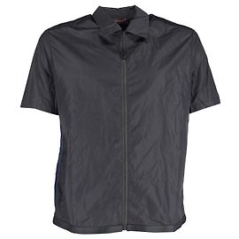 Prada Sport Kurzärmliges Overshirt aus grauem Nylon Grau