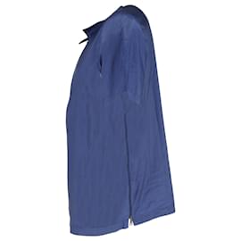 Prada-Prada Sport Kurzarm-Overshirt aus blauem Nylon-Blau,Marineblau