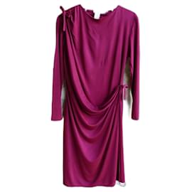 Robe portefeuille Yves Saint Laurent fuchsia laine Fuschia