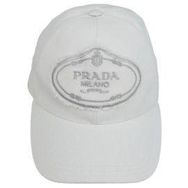 Prada Baumwollkappe Weiß Weiß