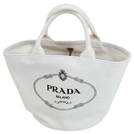 Borsa a tracolla Prada Canapa bianca in tela Bianco