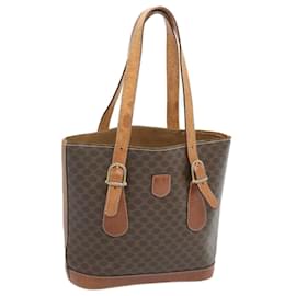 Céline-CELINE Macadam Canvas Hand Bag PVC Brown Auth bs12046-Brown
