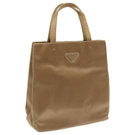 Prada-PRADA Hand Bag Satin Brown Auth 66589-Brown