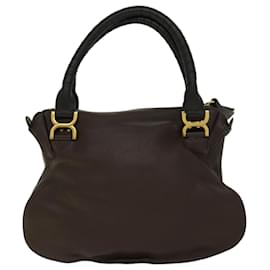 Chloé-Chloe Mercy Hand Bag Leather 2Way Brown Auth am5851-Brown
