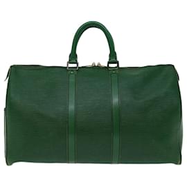 Louis Vuitton-Louis Vuitton Epi Keepall 45 Boston Bag Green M42974 LV Auth 66402-Green