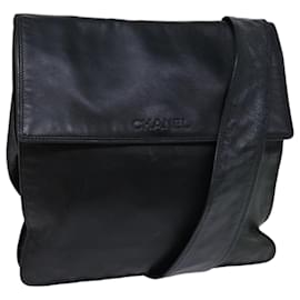 Chanel-CHANEL Shoulder Bag Lamb Skin Black CC Auth hk1074-Black