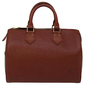 Louis Vuitton-Louis Vuitton Epi Speedy 25 Hand Bag Brown M43013 LV Auth 66471-Brown