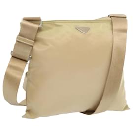 Prada-PRADA Shoulder Bag Nylon Beige Auth 66591-Beige