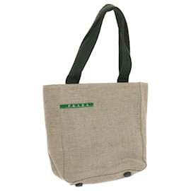 Prada-PRADA Sports Hand Bag Canvas Green Beige Auth bs12012-Beige,Green