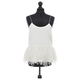 Top Tibi blanc à pois en viscose Blanc