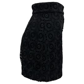 Autre Marque-Moschino Couture Short à œillets en dentelle noire-Noir